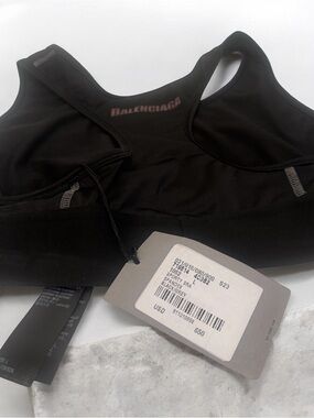 Balenciaga Black Logo Sports Bra